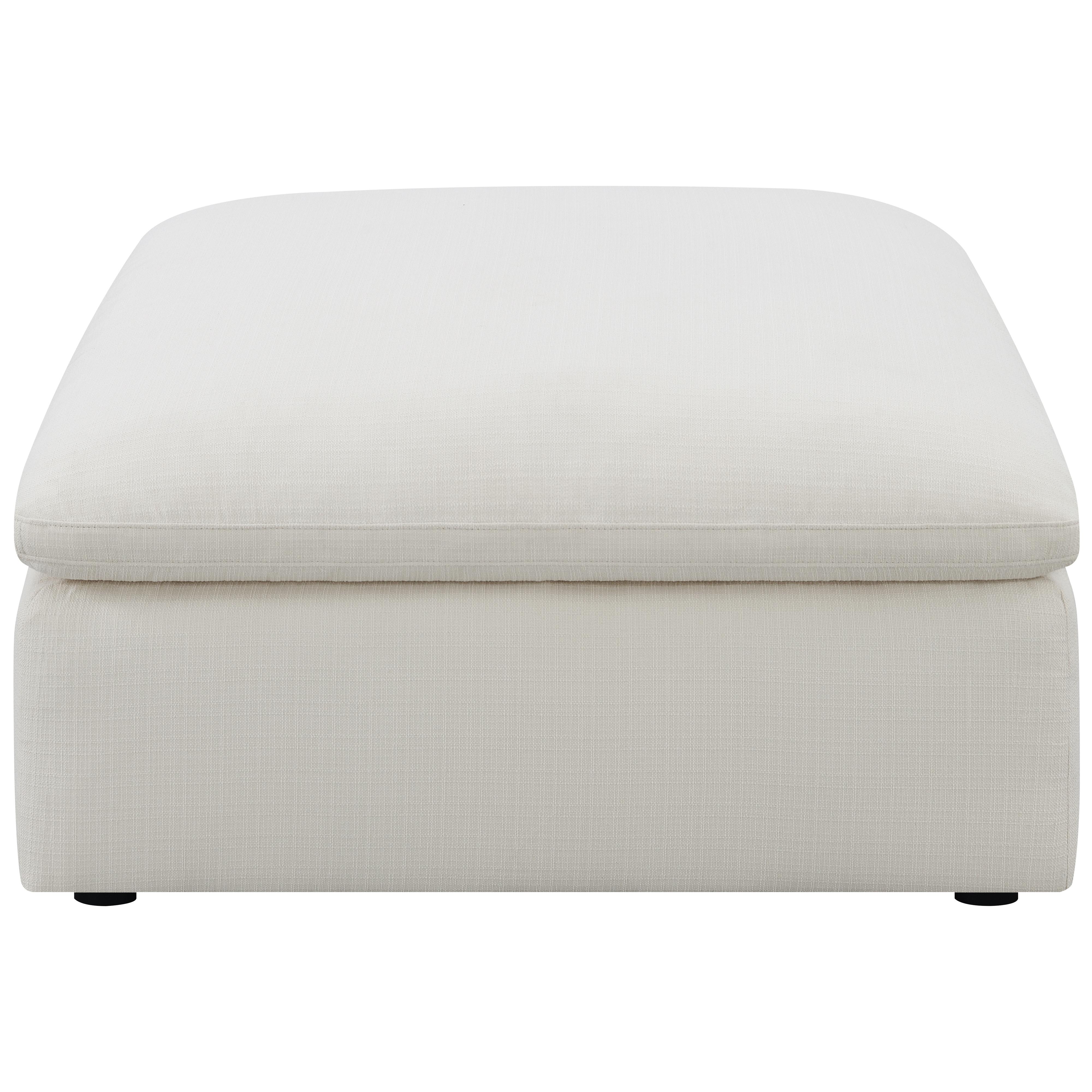 Coaster Furniture Hobson 551453 Square Upholstered Ottoman - Ivory IMAGE 1